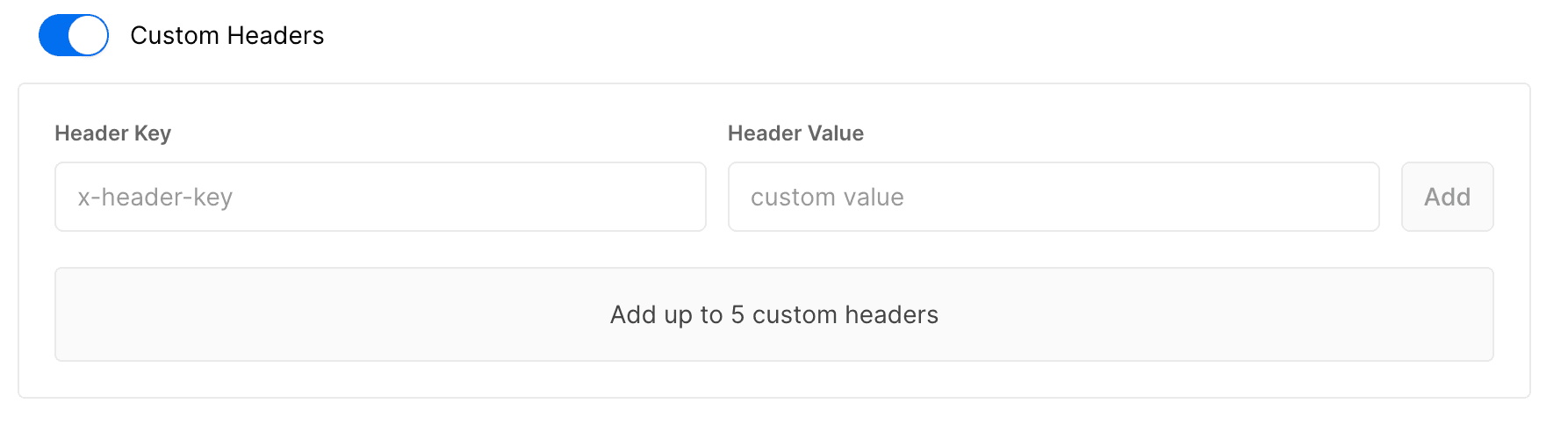 Add custom headers to protect your endpoint URLs.